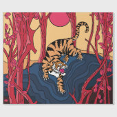 Japanse tijger cadeaupapier (Vlak)