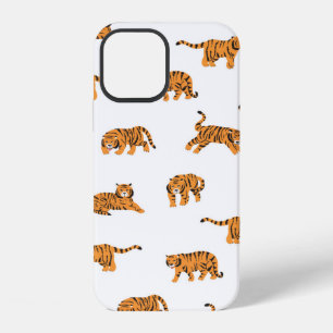 Japanse tijger dier doodle naadloos vintage hand iPhone 12 hoesje