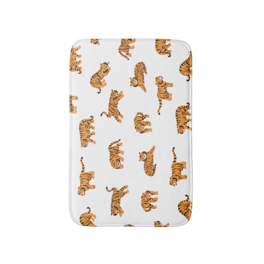 Japanse tijger:  doodle naadloos badmat (Voorkant Verticaal)