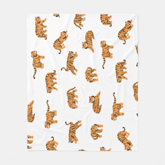 Japanse tijger: doodle naadloos fleece deken (Voorkant)