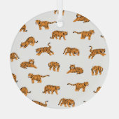 Japanse tijger:  doodle naadloos glas ornament (Achterkant)