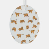 Japanse tijger:  doodle naadloos glas ornament (Voorkant Rechts)