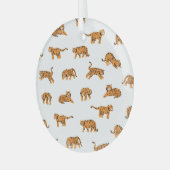 Japanse tijger:  doodle naadloos glas ornament (Voorkant links)