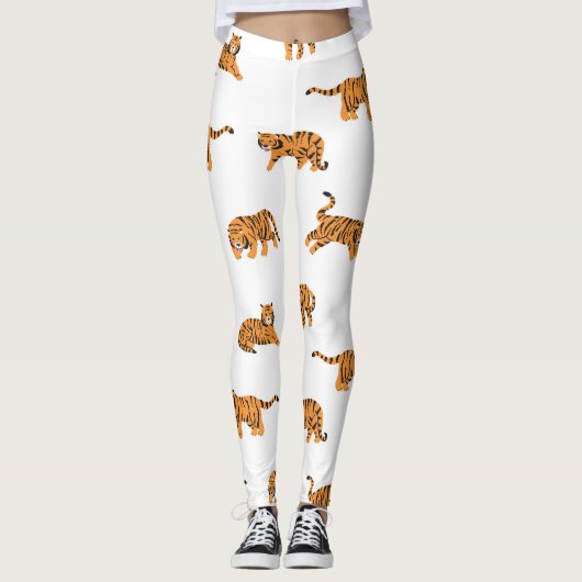 Japanse tijger:  doodle naadloos leggings (Voorkant)