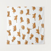 Japanse tijger:  doodle naadloos wandkleed (Voorkant (horizontaal))