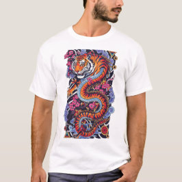Japanse Tijger Draak Chimera Esthetiek T-shirt