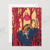 Japanse tijger feestdagenkaart (Voorkant / Achterkant)