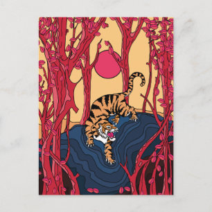 Japanse Tijger Feestdagenkaart