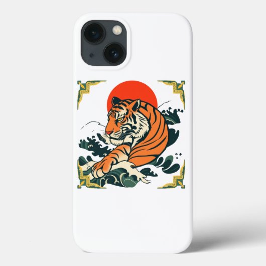 Japanse Tijger iPhone case | Ukiyo-e Samurai Art (Achterkant)