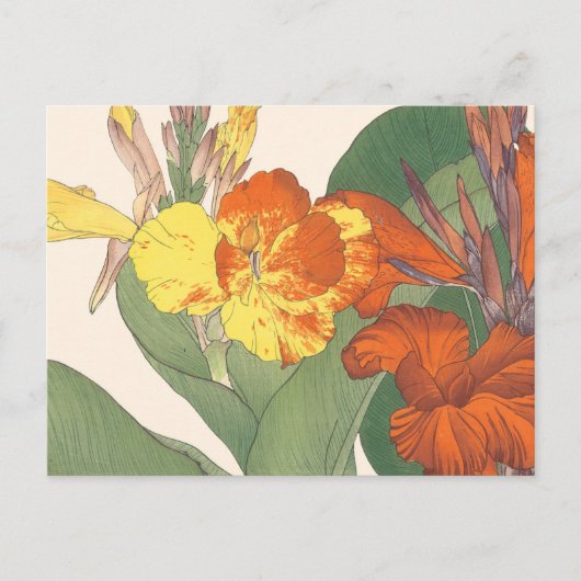  Japanse tijger Lily Woodblock Art Briefkaart (Voorkant)