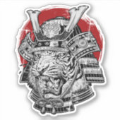 Japanse tijger Samurai Sticker (Voorkant)