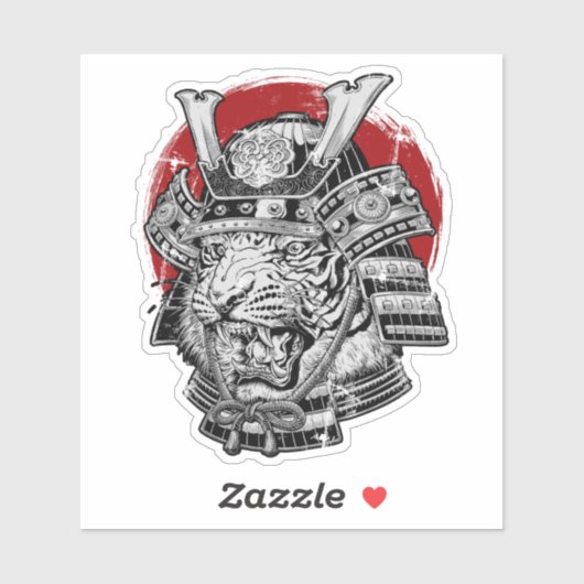 Japanse tijger Samurai Sticker (Vel)