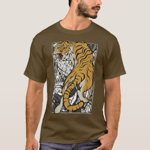 Japanse tijger Samurai Warrior Animal Fighting Asi T-shirt
