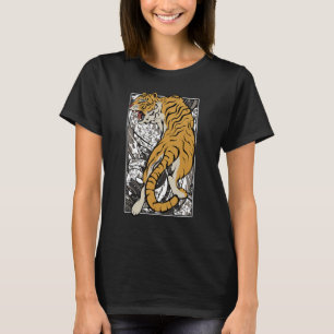 Japanse tijger Samurai Warrior Animal Fighting Asi T-shirt