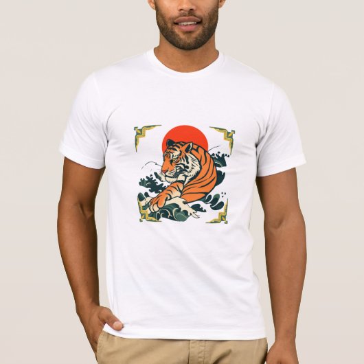 Japanse tijger T-shirt | Ukiyo-e Samurai Art (Voorkant)