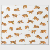 Japanse tijgerdierdoodle naadloze hand cadeaupapier (Vlak)