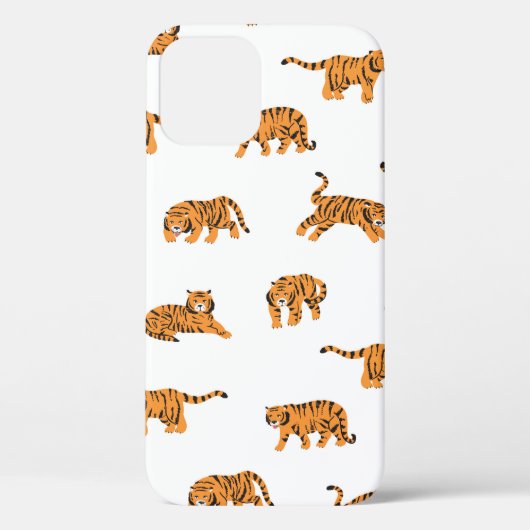 Japanse tijgerdierdoodle naadloze  hand Case-Mate iPhone case (Achterkant)