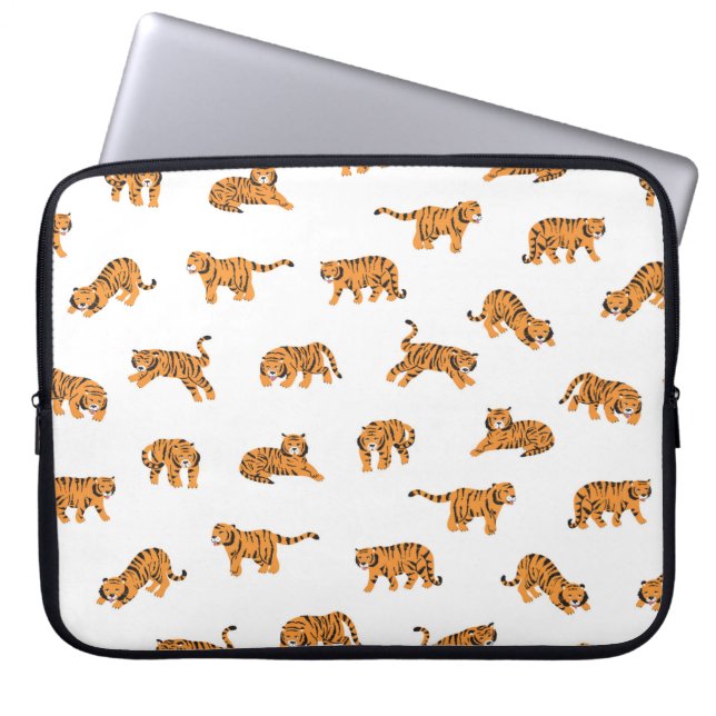 Japanse tijgerdierdoodle naadloze  hand laptop sleeve (Voorkant)