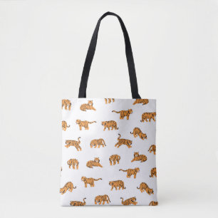 Japanse tijgerdierdoodle naadloze hand tote bag