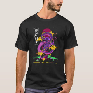 Japanse Tokyo Draak Aziatische Vintage Retro Japan T-shirt