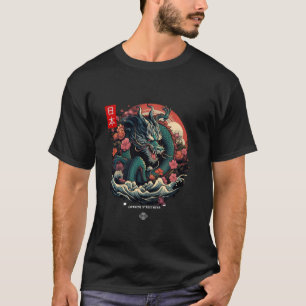 Japanse Tokyo Dragon Asian geïnspireerde retro 90u T-shirt