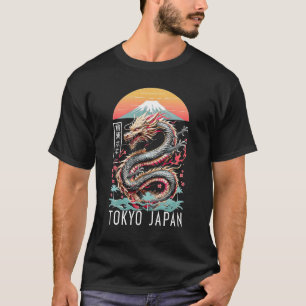 Japanse Tokyo Kersenbloesem Draak Aziatische Inspi T-shirt