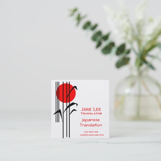 Japanse tolk voor vertalers vierkante visitekaartje (Staand voorkant)