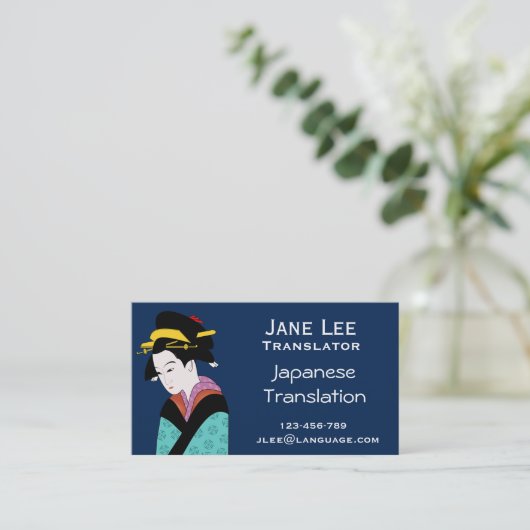 Japanse tolk voor vertalers visitekaartje (Staand voorkant)