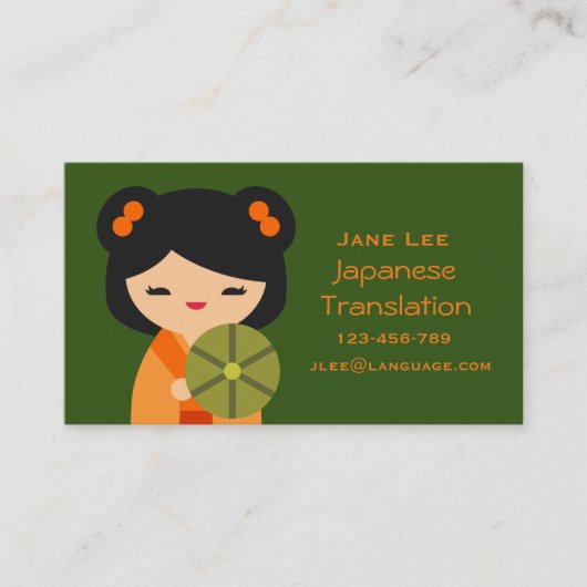 Japanse tolk voor vertalers visitekaartje (Voorkant)