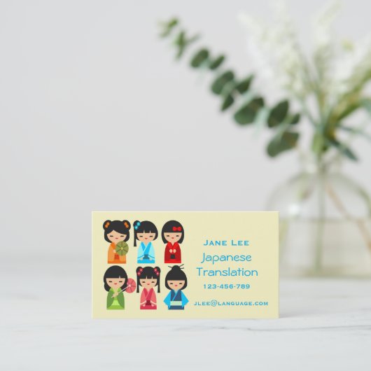 Japanse tolk voor vertalers visitekaartje (Staand voorkant)