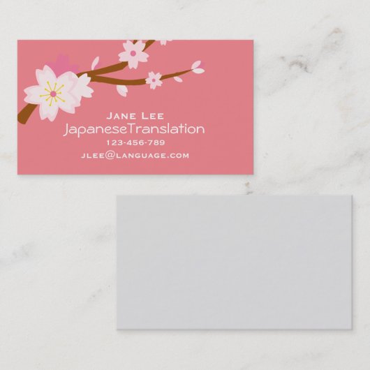 Japanse tolk voor vertalers visitekaartje (Voorkant / Achterkant)