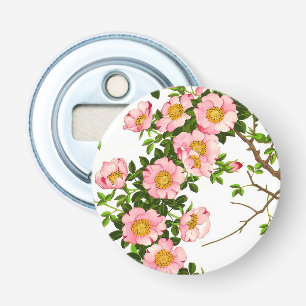  Japanse torenbloesems, roze en goud Button Flesopener