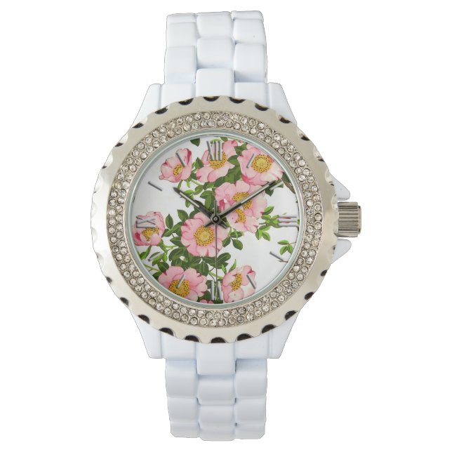  Japanse torenbloesems, roze en goud Horloge (Voorkant)