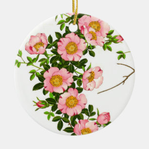  Japanse torenbloesems, roze en goud Keramisch Ornament