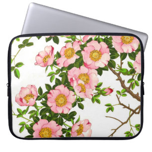  Japanse torenbloesems, roze en goud Laptop Sleeve
