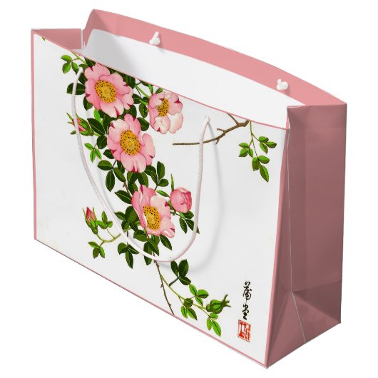 Japanse torenbloesems, roze en goud Large Cadeautasje (Achterkant Gekanteld)