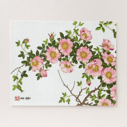  Japanse torenbloesems, roze en goud Legpuzzel (Horizontaal)
