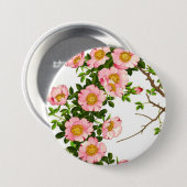 Japanse torenbloesems, roze en goud Ronde Button 7,6 Cm (Voorkant /achterkant)