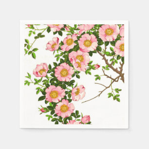 Japanse torenbloesems, roze en goud Servetten