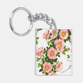 Japanse torenbloesems, roze en goud Sleutelhanger (Voorkant Links)