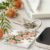  Japanse torenbloesems, roze en goud Sleutelhanger (Voorkant Rechts)