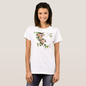  Japanse torenbloesems, roze en goud T-shirt (Voorkant volledig)