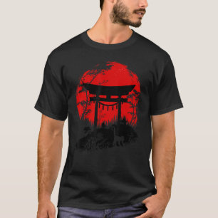 Japanse Torii onder de zon T-shirt