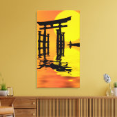 Japanse Torii (poort) zonsondergang tekening Canvas Afdruk (Insitu (Woonkamer))