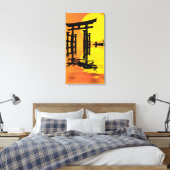 Japanse Torii (poort) zonsondergang tekening Canvas Afdruk (Insitu (Slaapkamer))