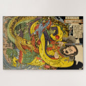 Japanse tovenaar die een storm-draak-puinhoop opro legpuzzel (Horizontaal)