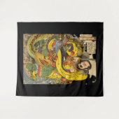 Japanse tovenaar die een storm-drakenband roept wandkleed (Voorkant (horizontaal))