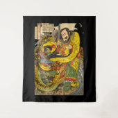 Japanse tovenaar die een storm-drakenband roept wandkleed (Voorkant)