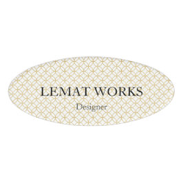 Japanse Traditionele Design2 - SHIPPO- White&Gold Naambadge