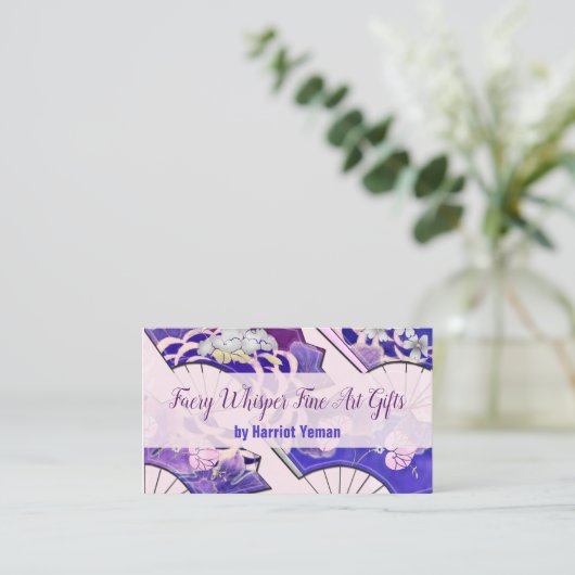 Japanse traditionele fans ART EVENTS SHOP Visitekaartje (Staand voorkant)